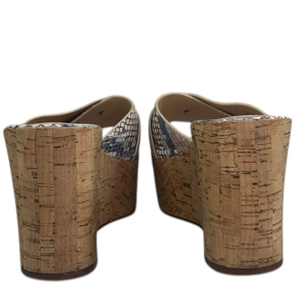 Vince Camuto Kessina Sahara Snakeskin Leather Wedge Platform Sandals 7.5 READ - Picture 5 of 11